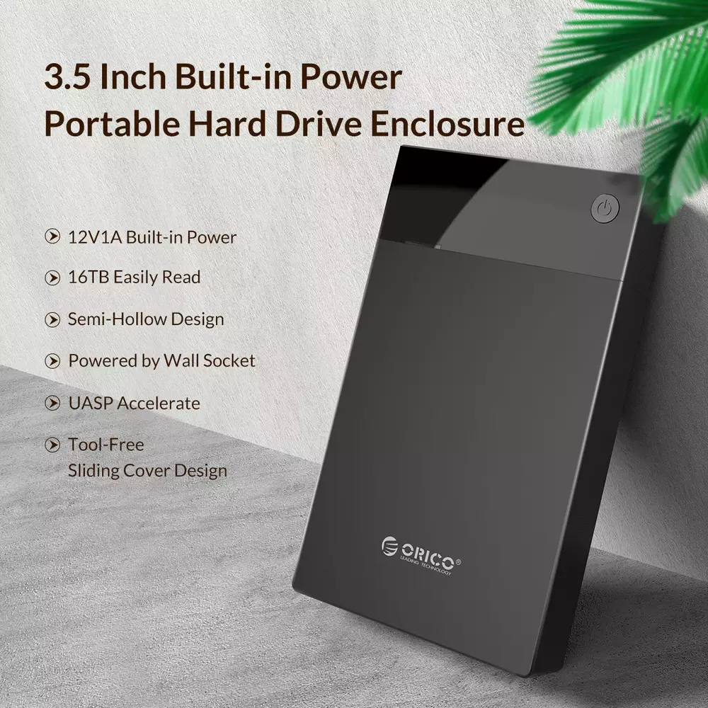 Външна кутия Orico 3599U3 Storage Case 3.5" USB 3.0 Power adapter Black