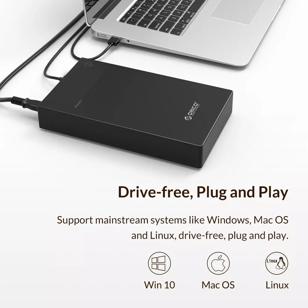 Външна кутия Orico 3599U3 Storage Case 3.5" USB 3.0 Power adapter Black