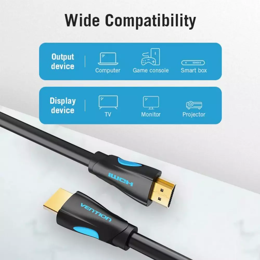 Vention кабел Cable HDMI 2.0 15.0m - 4K/60Hz Black - VAA-M02-B1500