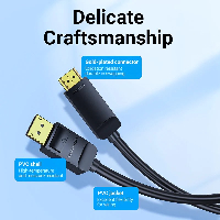 Vention кабел Cable DisplayPort to HDMI 3.0m - 4K, Gold Plated - HAGBI