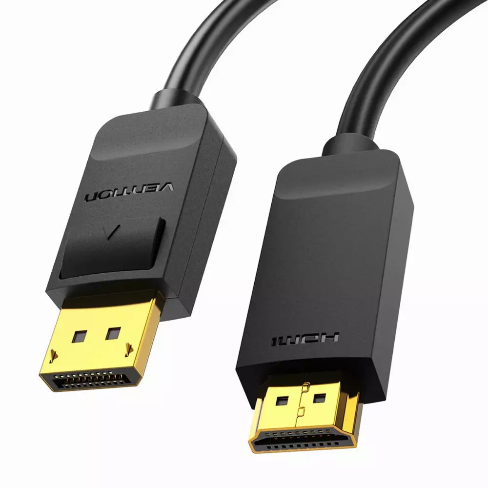 Vention кабел Cable DisplayPort to HDMI 1.5m - 4K, Gold Plated - HAGBG