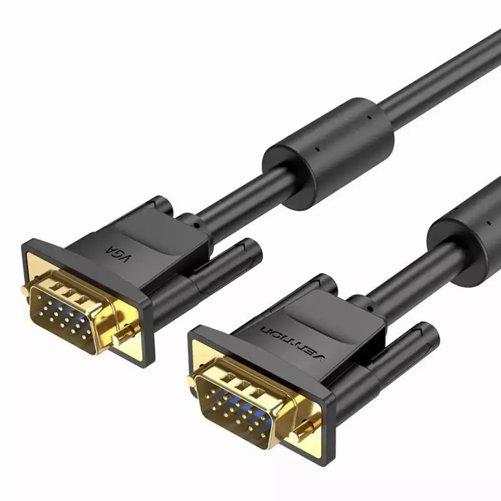 Vention Кабел за монитор Cable VGA HD15 M / M 2.0m Gold Plated, 2 Ferrites - DAEBH