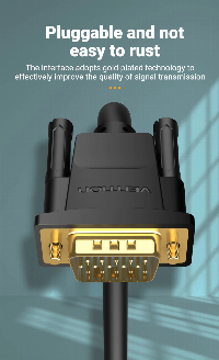 Vention Кабел за монитор Cable VGA HD15 M / M 2.0m Gold Plated, 2 Ferrites - DAEBH