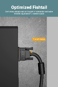 Vention Кабел за монитор Cable VGA HD15 M / M 1.5m Gold Plated, 2 Ferrites - DAEBG