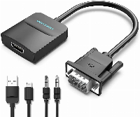 Vention адаптер Adapter VGA to HDMI with sound - Active converter with AUX-in and Micro USB power - ACNBB