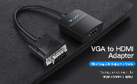 Vention адаптер Adapter VGA to HDMI with sound - Active converter with AUX-in and Micro USB power - ACNBB