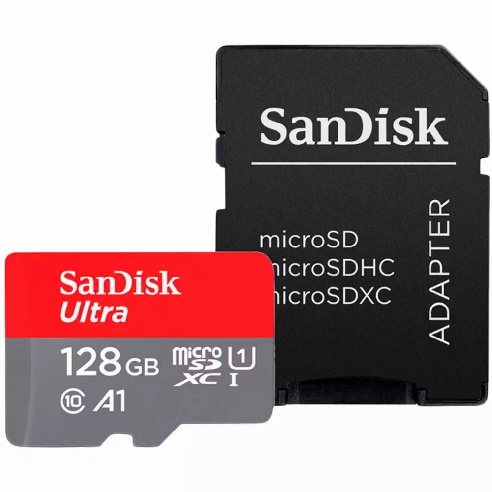 Карта памет SanDisk Ultra microSDXC 128GB A1 UHS-I U1 Class 10 140MB/s Адаптер