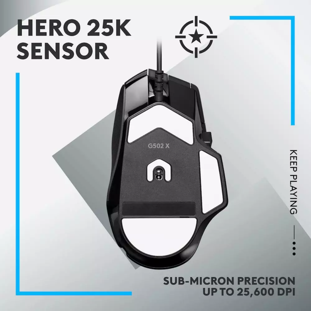 Геймърска мишка Logitech G502 X optical Gaming Mouse Black - 910-006138