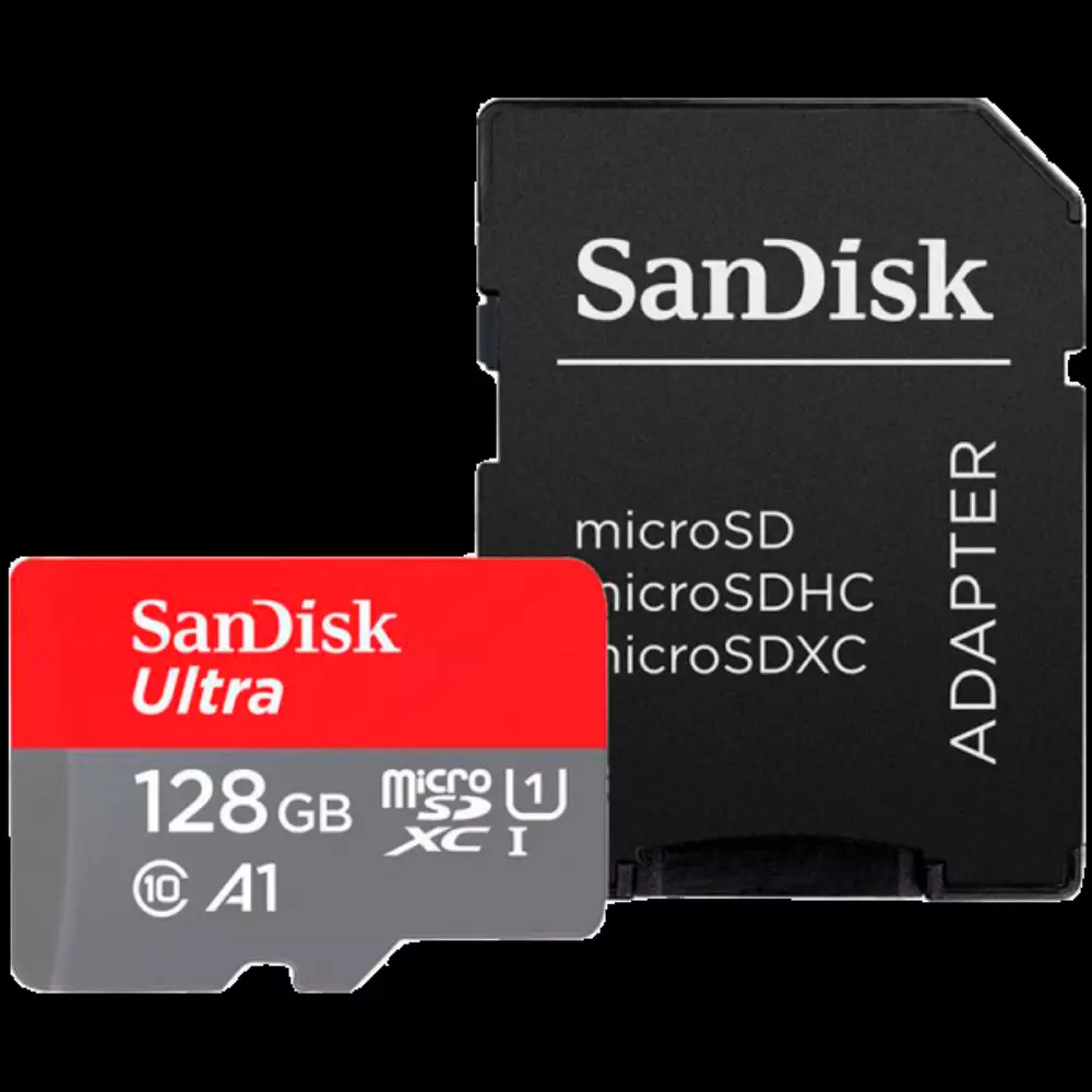 Карта памет SanDisk Ultra microSDXC 128GB + SD Adapter 140MB/s A1 Class 10 UHS-I
