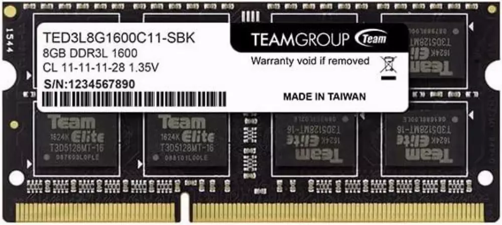 Памет Team Group Elite 8GB DDR3L 1600MHz CL11 - TED3L8G1600C11-S01