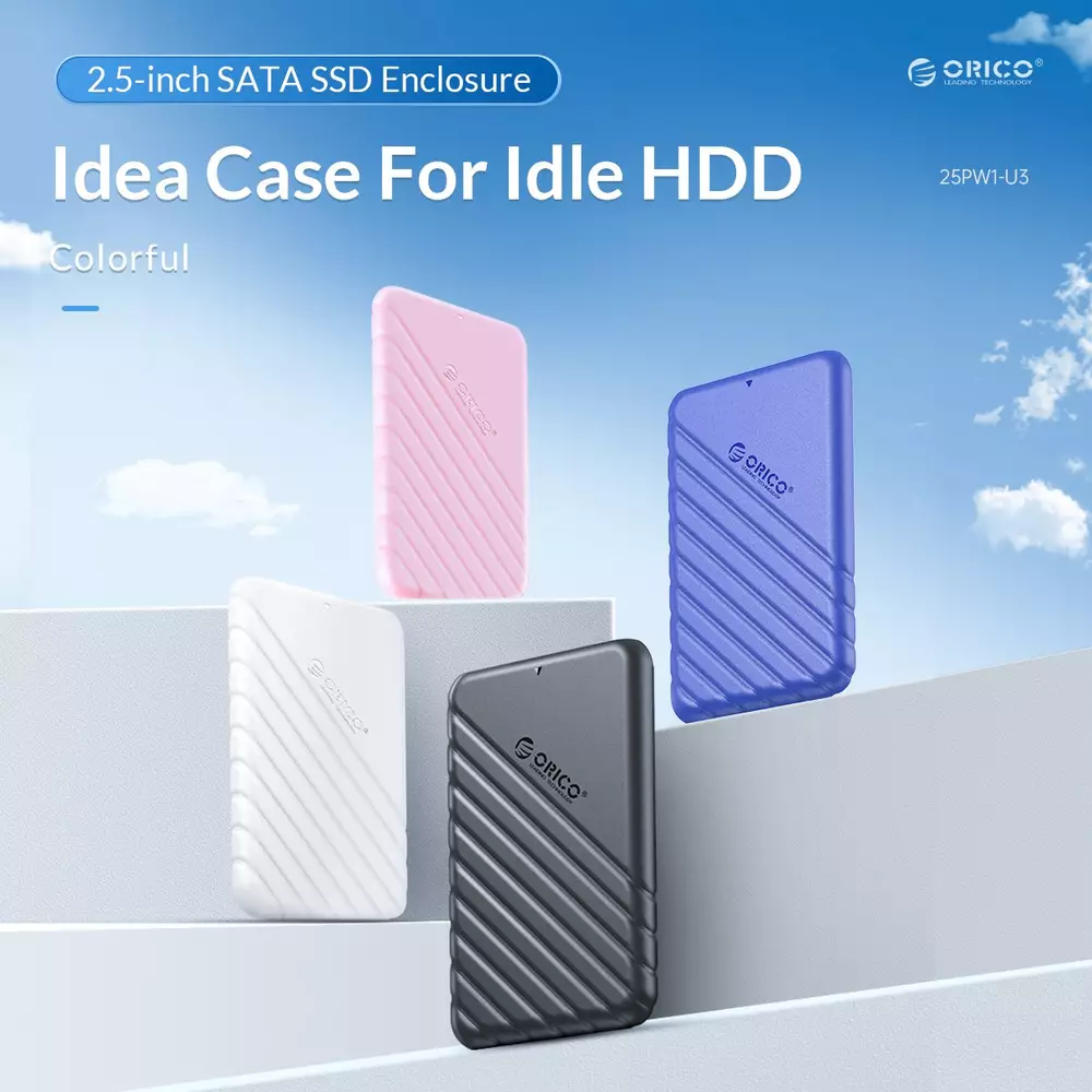 Кутия за диск Orico 25PW1-U3-BK Storage Case 2.5 inch USB 3.0 