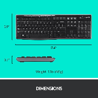 Kомплект безжични клавиатура с мишка Logitech MK270, 2.4 GHZ, Черен