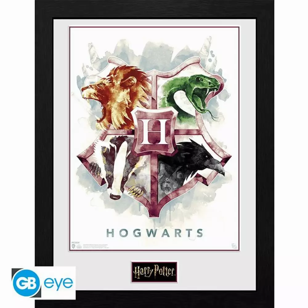 GBEYE HARRY POTTER - Framed print "Hogwarts Water Colour" (30x40)