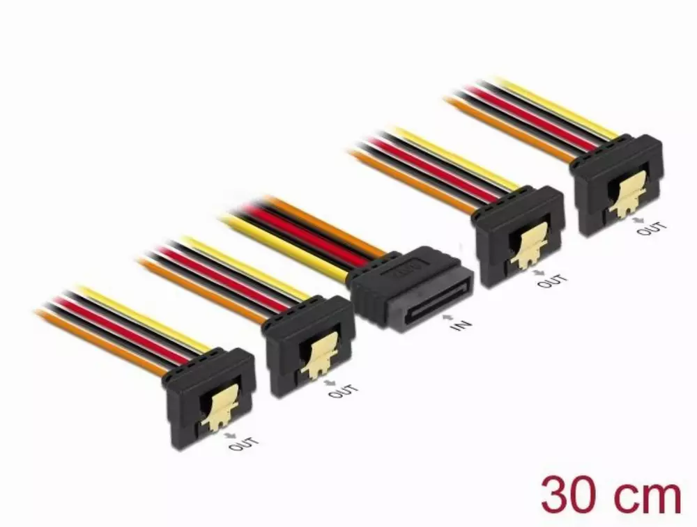Кабел Power SATA - 4 x SATA 15 Pin, 30cm