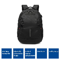Раница за лаптоп ACT AC8530, до 15.6", USB изход, Черен