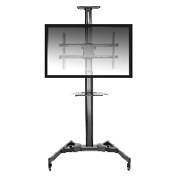 Мобилна стойка Ewent ACT AC8370,  За под, Регулируема, 32"-70", VESA, До 50 кг., Черна