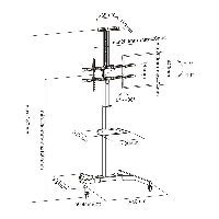 Мобилна стойка Ewent ACT AC8370,  За под, Регулируема, 32"-70", VESA, До 50 кг., Черна