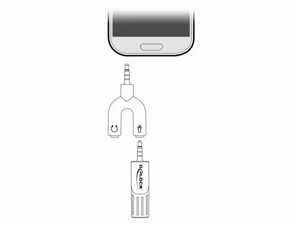 Микрофон DeLock 65893, За смартфон/таблет, 3.5 mm 4 Pin Stereo Jack 90&deg;, Сребрист