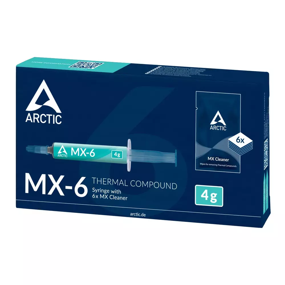 Термо паста Arctic MX-6 Thermal Compound 4gr with 6pcs MX Cleaner - ACTCP00084A