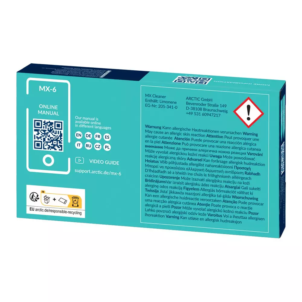 Термо паста Arctic MX-6 Thermal Compound 4gr with 6pcs MX Cleaner - ACTCP00084A