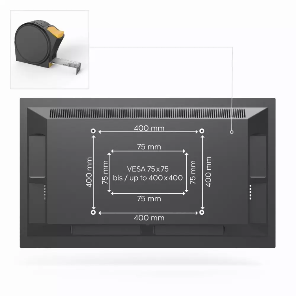 Метална стойка за TV Hama TILT, 165 см (65"), черна