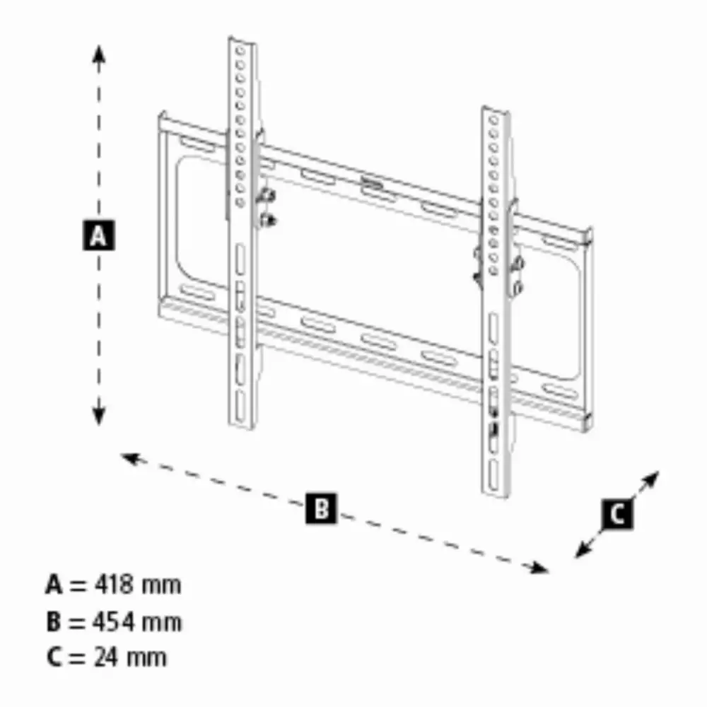 Метална стойка за TV Hama TILT, 165 см (65"), черна