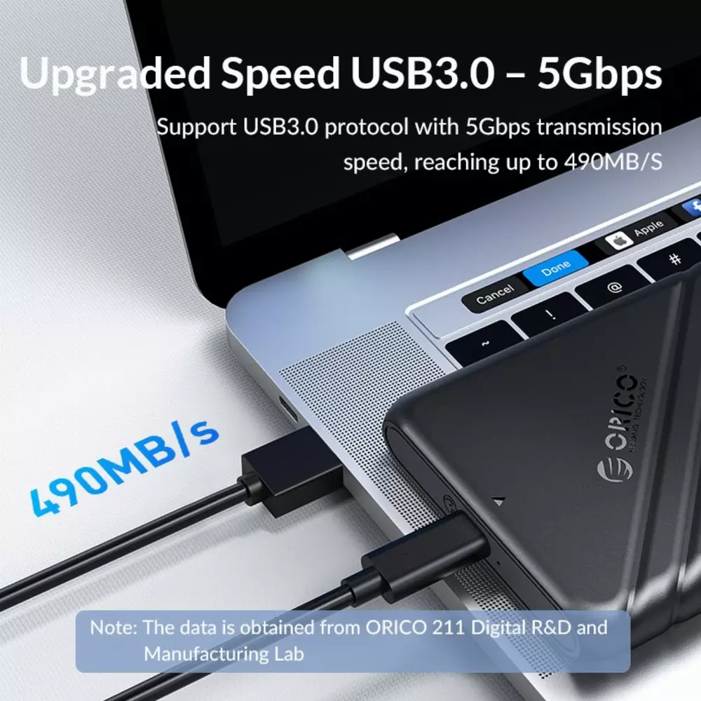 Orico кутия за диск Storage - Case - 2.5 inch USB3.0 BLUE - 25PW1-U3-BL