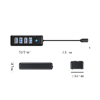 Orico хъб HUB USB3.1 Type-C 4 port - 4 x USB3.0 Black - PW4U-C3-015-BK
