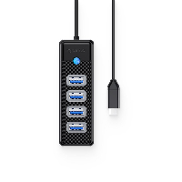 Orico хъб HUB USB3.1 Type-C 4 port - 4 x USB3.0 Black - PW4U-C3-015-BK