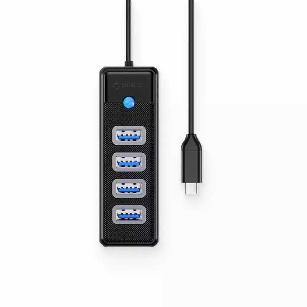Orico хъб HUB USB3.1 Type-C 4 port - 4 x USB3.0 Black - PW4U-C3-015-BK