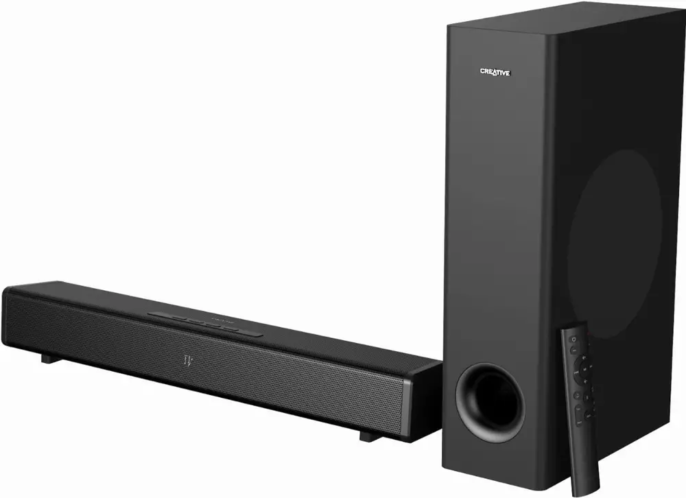 Звукова система Creative 360, 2.1 + Субуфер, Bluetooth 5.0, Dolby Atmos, HDMI 2.0, ARC, Черен