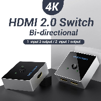 Vention Разклонител превключвател HDMI 2.0 Switcher/Splitter 2-Port Bi-Direction - Grey Aluminium - AFLH0