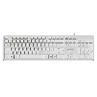 Makki нископрофилна кирилизирана клавиатура Keyboard USB BG - Low profile Chocolate - KB-C14 White