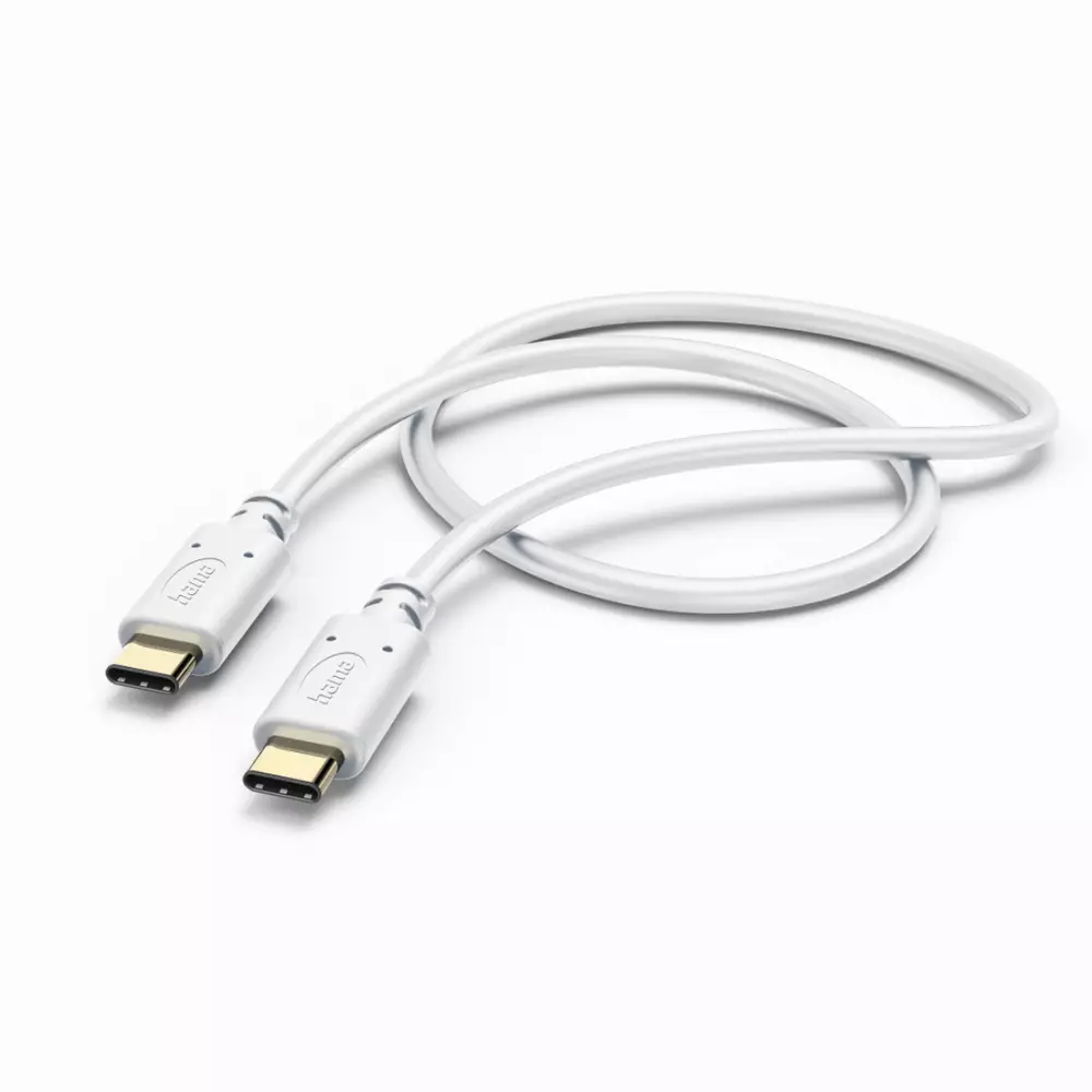 HAMA Кабел за зареждане, USB-C - USB-C, 1,5 м, бял