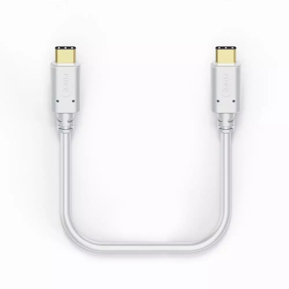 HAMA Кабел за зареждане, USB-C - USB-C, 1,5 м, бял