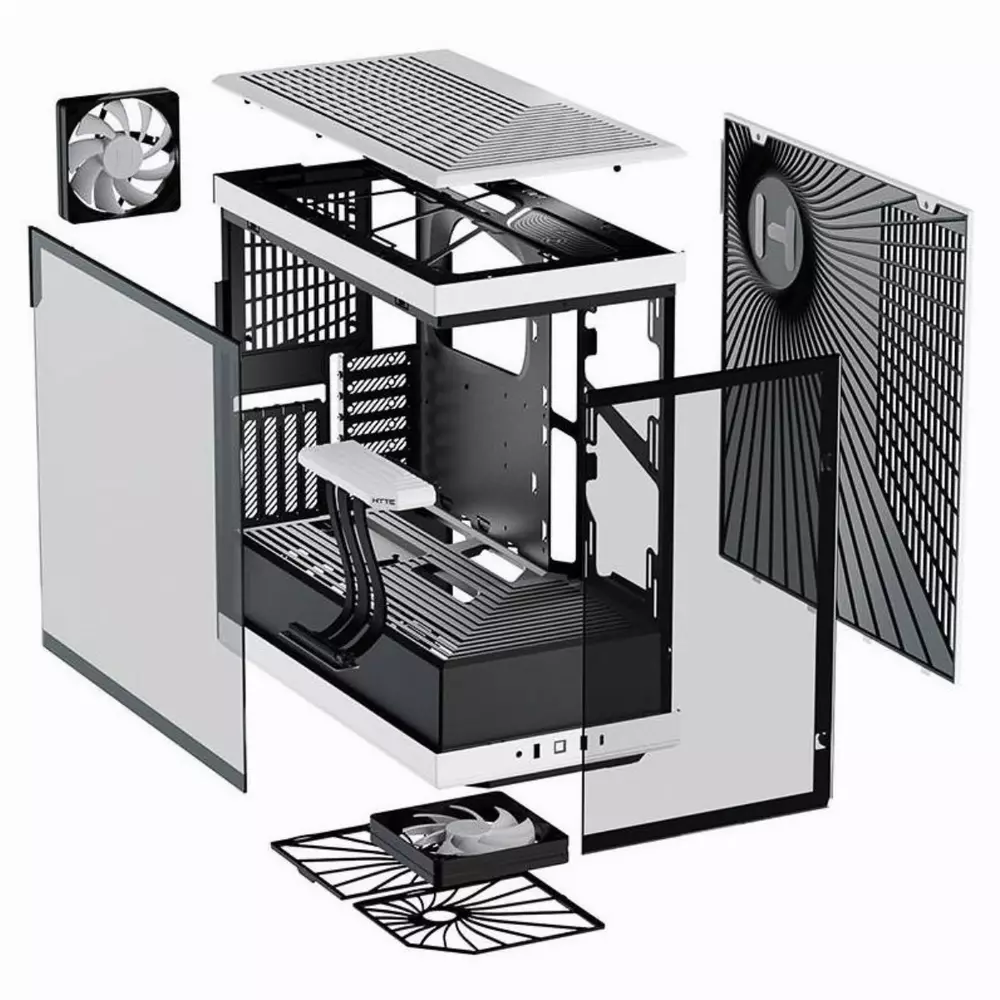 Кутия HYTE Y40 Tempered Glass, Mid-Tower, Бяло и Черно