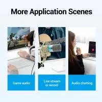 Vention външна звукова карта USB Sound card - Headphones, Mic, Silver - VAB-S13