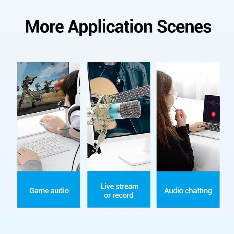 Vention външна звукова карта USB Sound card - Headphones, Mic, Silver - VAB-S13