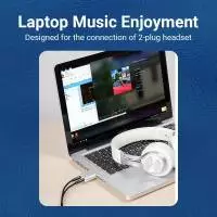 Vention външна звукова карта USB Sound card - Headphones, Mic, Silver - VAB-S13