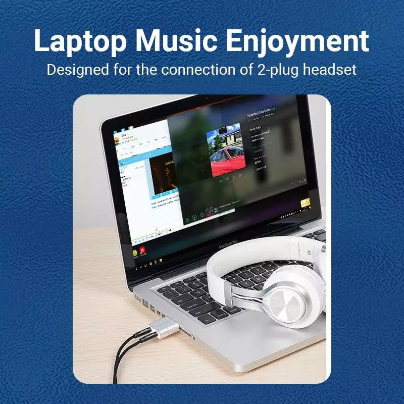 Vention външна звукова карта USB Sound card - Headphones, Mic, Silver - VAB-S13