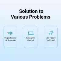 Vention външна звукова карта USB Sound card - Headphones, Mic, Silver - VAB-S13