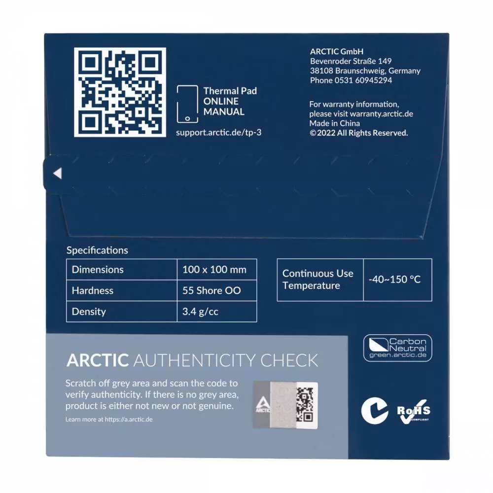 Термо пад Arctic Thermal pad TP-3 100x100mm, 1.5mm - ACTPD00054A
