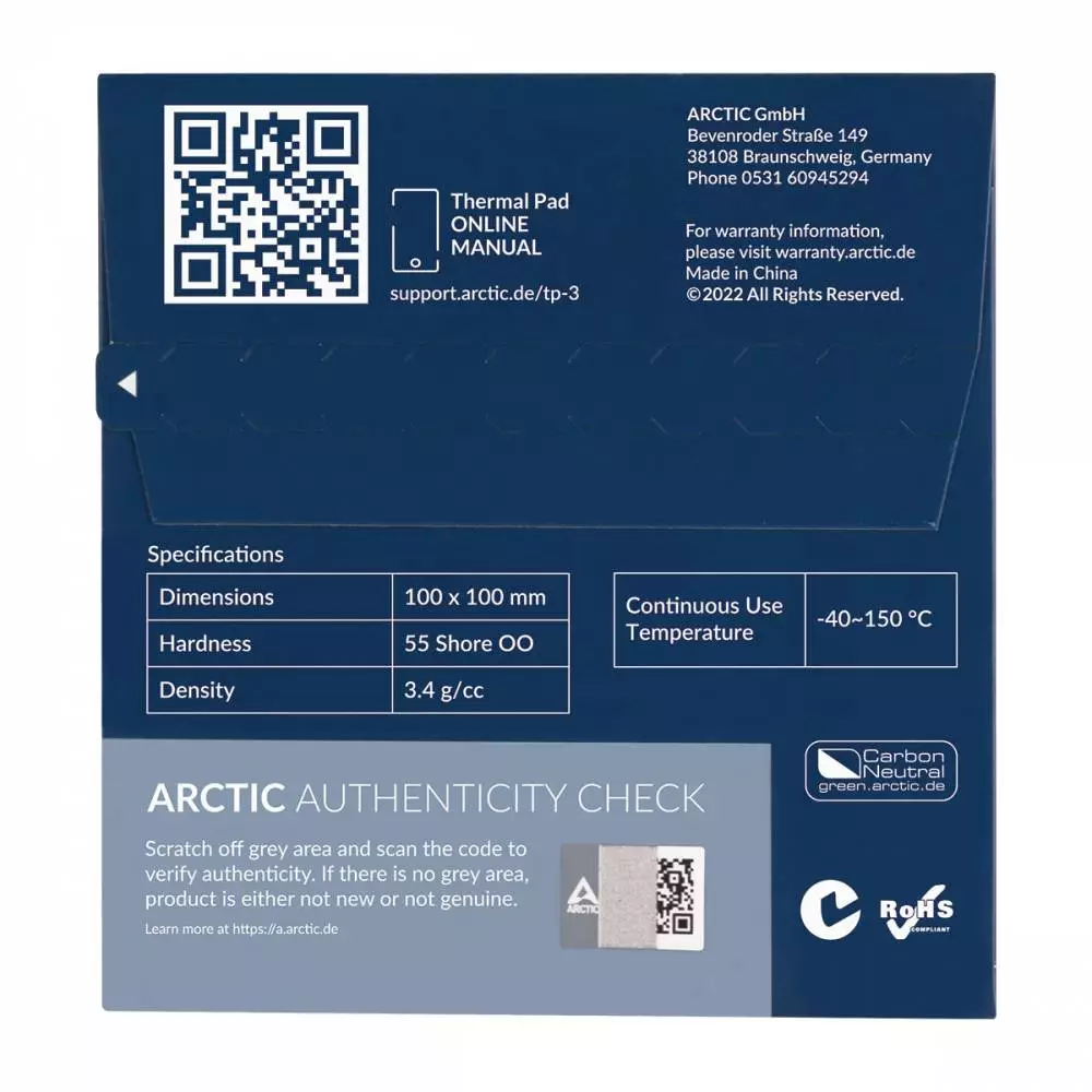 Термо пад Arctic Thermal pad TP-3 100x100mm, 0.5mm - ACTPD00052A