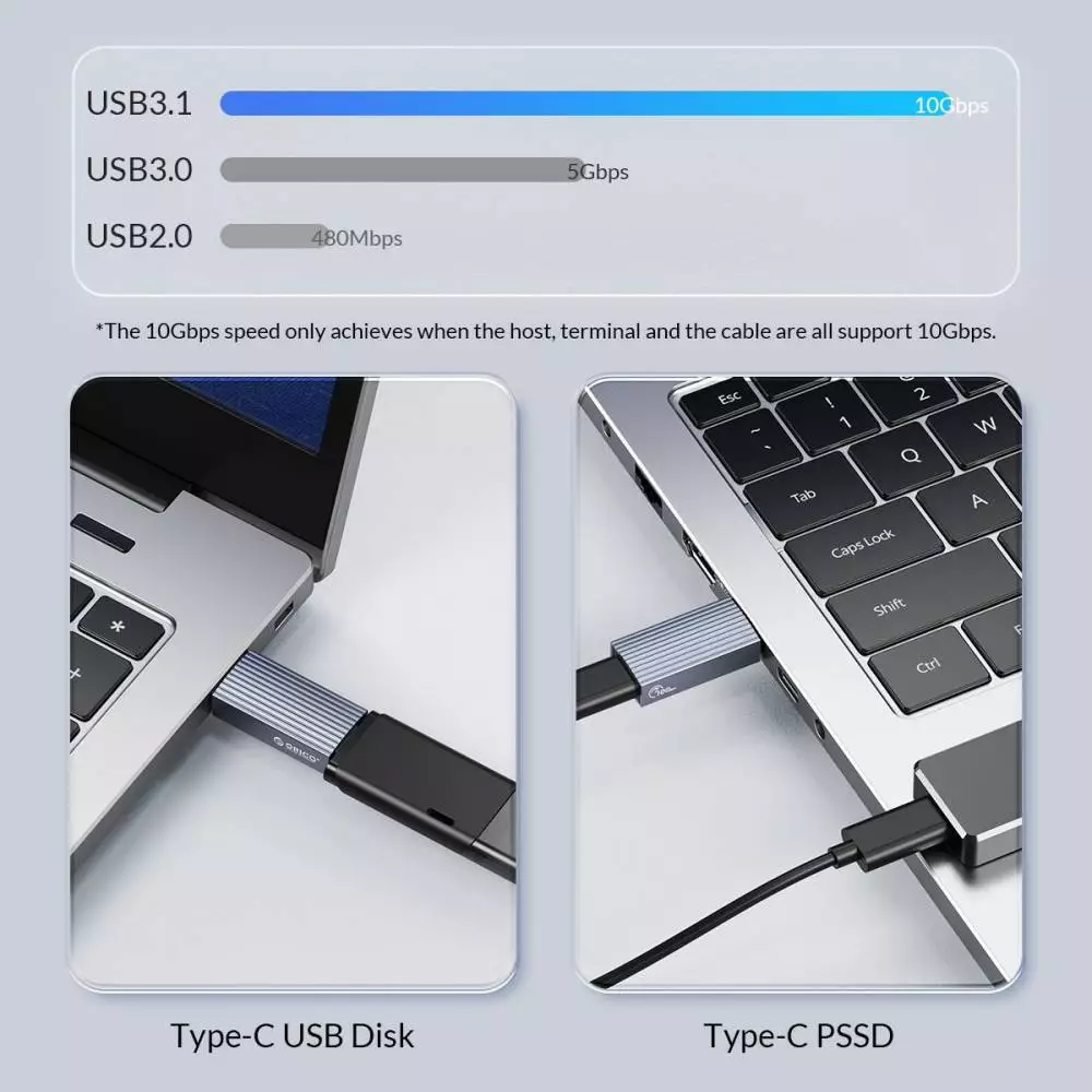 Orico Адаптер Adapter USB3.1 to Type-C (female) - AH-AC10-GY