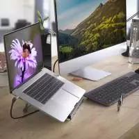 Hama "Connect2Office Stand" USB-C докинг станция, стойка за лаптоп, 12 порта