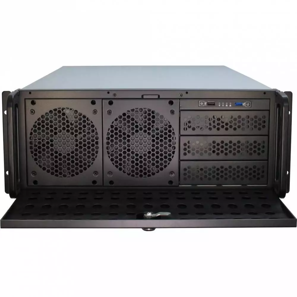 Кутия за сървър InterTech 4U-4129L - Mini ITX, mATX, &mu;ATX, ATX, SSI EEB, Чернa