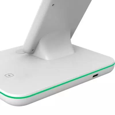 Безжично зарядно CANYON CNS-WCS303W 3in1 Wireless Charger with touch button for Running water light
