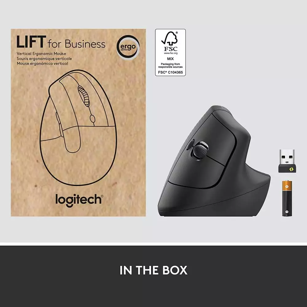 Мишка Logitech Lift for Business Vertical Wireless Mouse Graphite - 910-006494