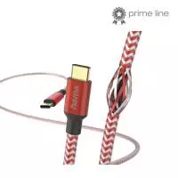 Кабел HAMA Reflective, USB-C мъжко - USB-C мъжко, 480 Mbps, 1.5 м., Червен