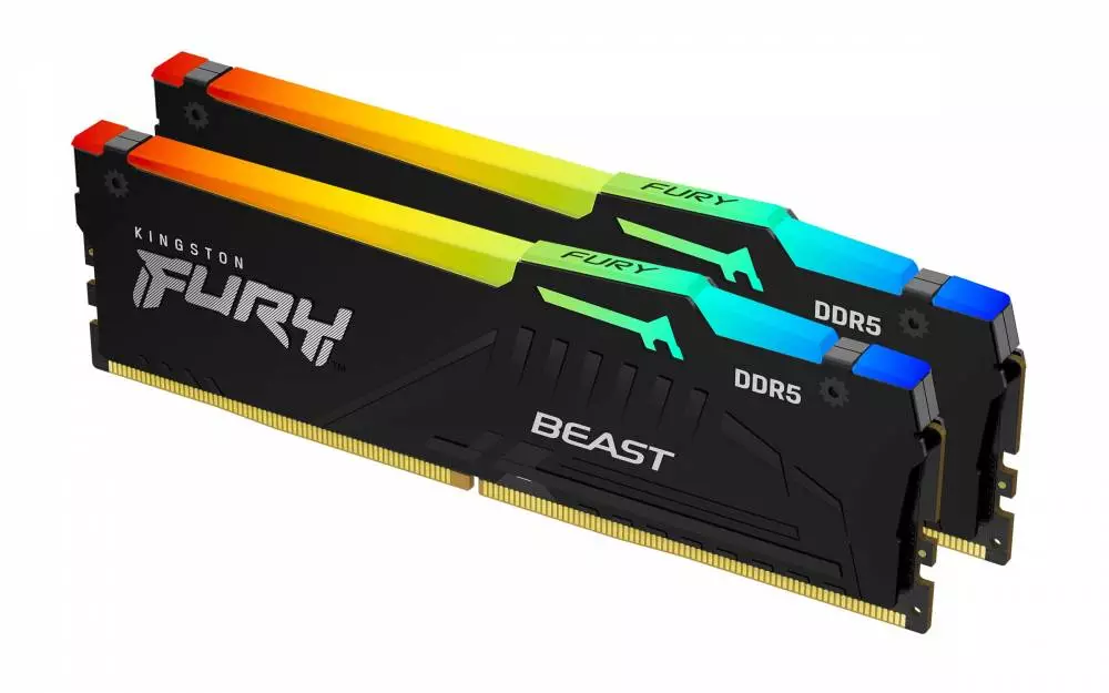 Памет Kingston FURY Beast Black RGB 32GB (2x16GB) DDR5 5600MHz CL40 - KF556C40BBAK2-32